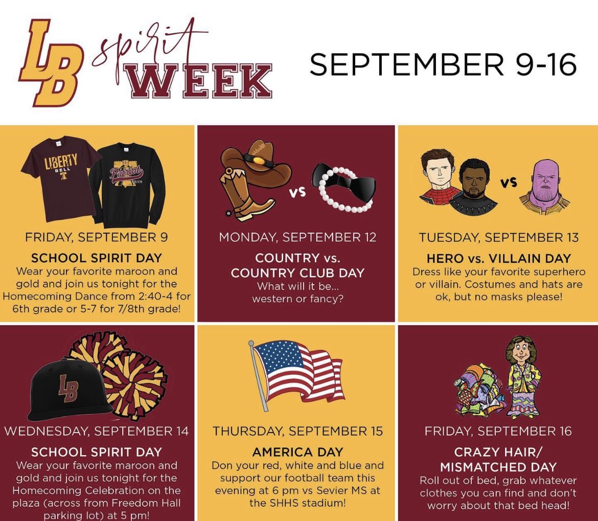 LBMS Spirit Week-Homecoming <a href="/jcityTNschools/">JohnsonCitySchools</a>