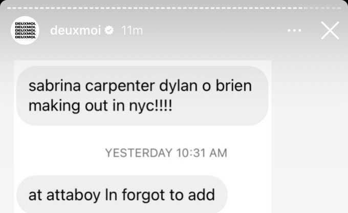 DylanOBrienSp's tweet image. ✨ ATENCIÓN ✨

Parece ser que Dylan O&apos;Brien y Sabrina Carpenter han sido vistos en NYC besándose.  

¿Será que Dylan tiene nueva pareja?👀