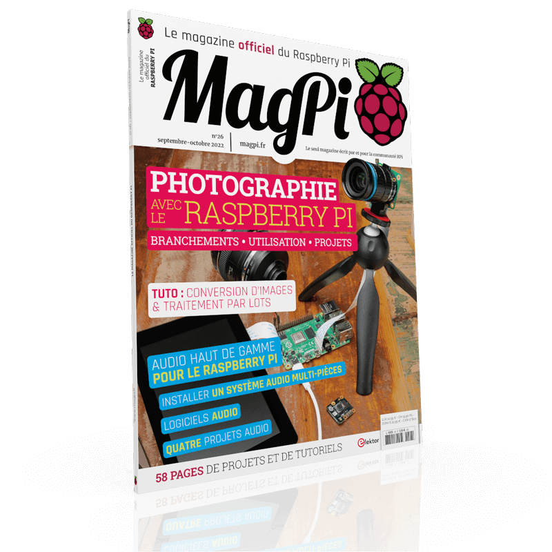 MagPi_FR's tweet photo. MagPi n°26 (Septembre-Octobre 2022) FR  
 https://t.co/VP5giKtqvf  
#raspberrypi #rpi #electronique #projets #electronicien #maker #diyelectronics https://t.co/atouqZwxAr
