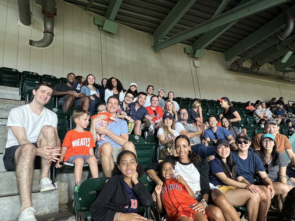 RKouzyMD's tweet photo. 1st @astros game with the great #radonc crew at @MDAndersonNews, thanks to @ChelseaPinnix @JillGunther! https://t.co/yFl16h4qya