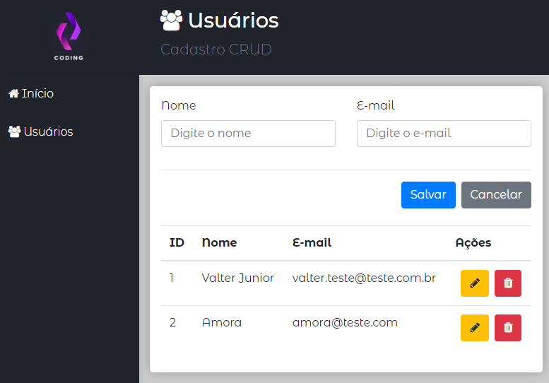 valtercfjunior's tweet photo. Um CRUD simples utilizando Json Server. ⚛️

🛠️No Back foi utilizado o Json Server que abastece o front por intermédio do Axios. No Front é basicamente o React com Bootstrap, Font Awesome e React Router para as rotas.

🔗 https://t.co/sIoQnXdCAq

#ReactJS #webdev https://t.co/Y7t5o2WCRm