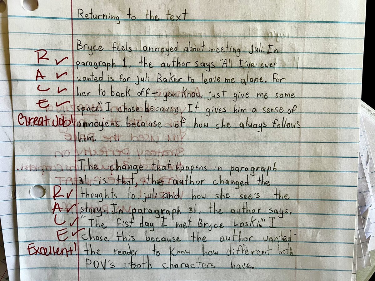 Ms_Ratcliff1908's tweet image. My students have been working on responding to Short Constructed Responses using a new strategy w/ fidelity the last 2 weeks. To see their PRACTICE become PERFECTION is TOP TIER! Grading papers this weekend is time well spent! #ScholarBehavior @BoulterTylerISD @JDSimmsOfETX