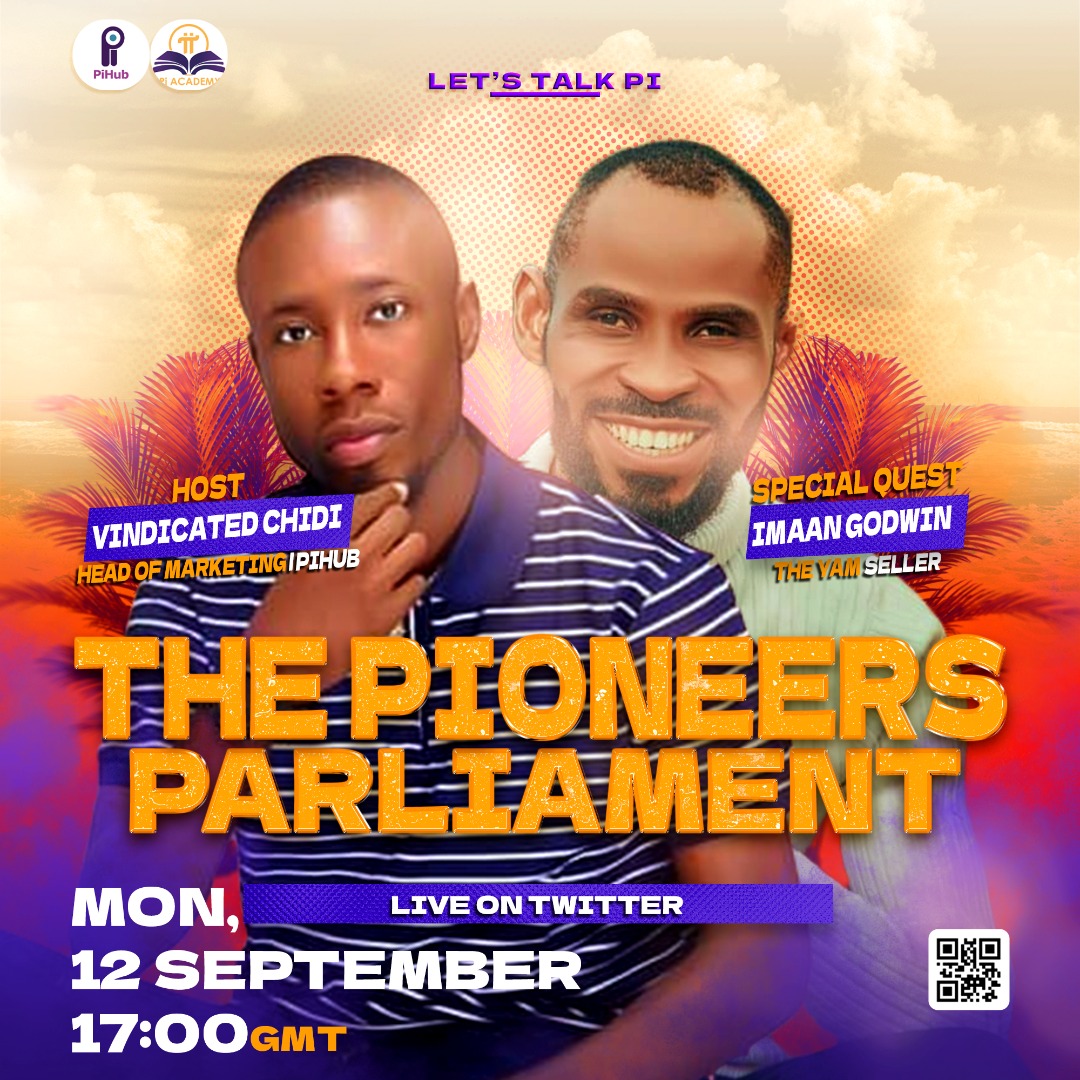 Vindicatedchidi's tweet photo. On the next edition of Let's Talk Pi (The Pioneers Parliament), I will be hosting @1E_Director (The Yam Seller).
I pray his story, motivates and inspires many pioneers who are yet to believe in Pi.
#PiNetwork #LetsTalkPi #PiEducation
Set your Reminder
👇
https://t.co/Q3vNGBc6VC https://t.co/MyndhlxbUm