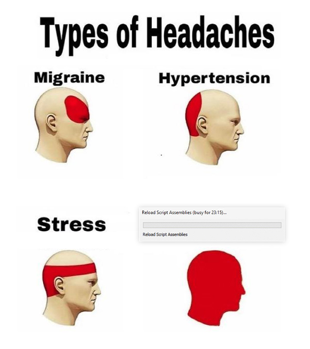 iamDavidNight's tweet image. GM #indiedev's! Some Monday #gamedevhumor 😂
Unity Engine headaches.....................................
#indie #gamedev #games #gamer #solodev