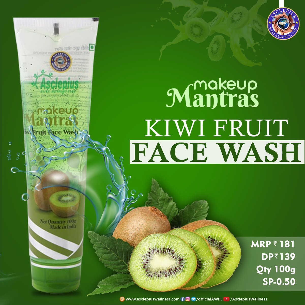 OfficialAWPL's tweet photo. To make your skin clean, spotless, and shiny AWPL presents an excellent beauty product, “Makeup Mantra Kiwi Fruit Face Wash”.
More Info: https://t.co/fxK2xGzlZc
#AWPL #Asclepius_Wellness #AWPLProducts #BeautyProduct #beauty #makeup #skincare #natural #makeupmantra #facewash https://t.co/c9hK2jfms6