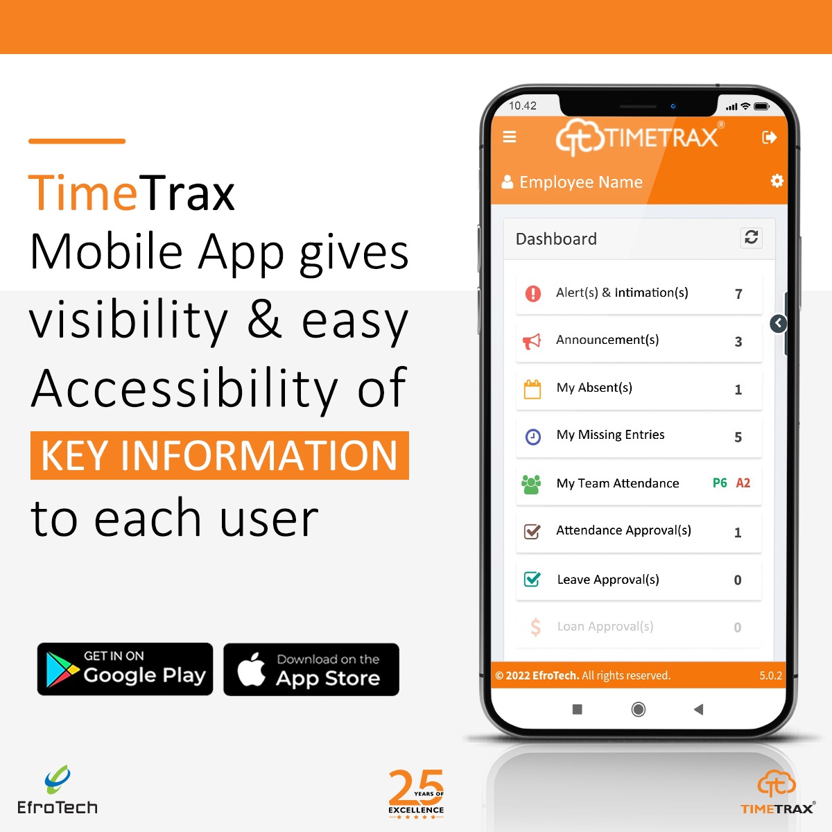 EfroTech's tweet image. Answers to All your HR-related queries rest in the palm of your hand!
#TimeTrax lets your #employees, #managers, and #HR executives seamlessly perform their activities even when working #remotely.

Cell: +92-334-111-4267
Visit: TimeTrax.HR
#karachi #lahore #office