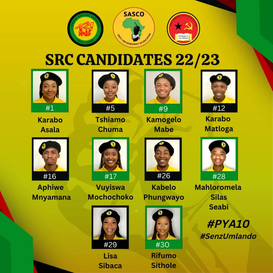 Kabelombambo1's tweet photo. Students 1st PYA to the front๐จ๐ฉโฌ. The Wits PYA has rigorously tried and tested the incoming leadership of the most progressive institution. We urge all students to vote for PYA on the 27th and 28th.
#BestTeamLineUp
#SezUmlando
#PYA10
@WitsSascoEduc @SASCO_Wits @SascoNational https://t.co/Bbz1PT5AZr