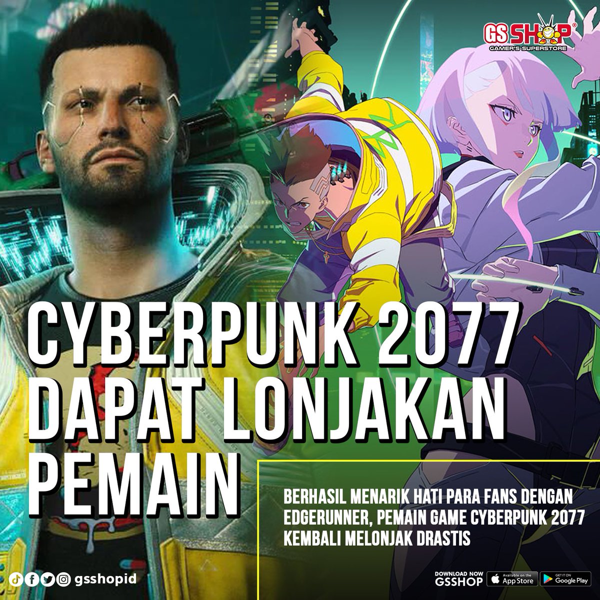 Kesuksesan dari seri animasinya yg bekerjasama dgn Netflix yakni Edgerunners membuat game Cyberpunk 2077 mendapatkan lonjakan pemain. 
Tentu ini jg mengikuti dgn questline serta reward dan juga easter egg yg kini telah diupdate kedalam game Cyberpunk 2077 untuk seri Edgerunners.