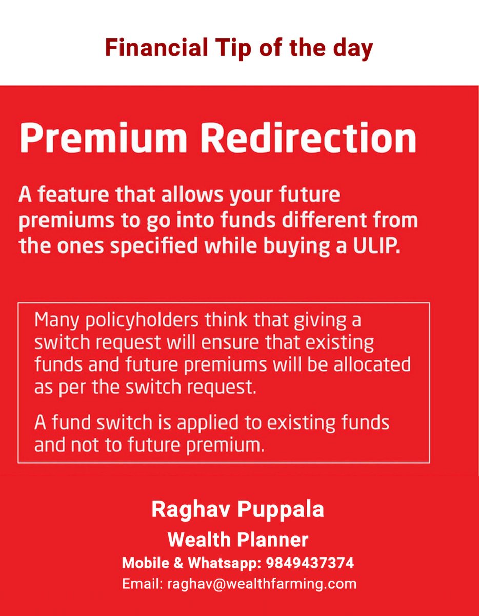 SangeethaLakka1's tweet image. Financial  tip of the day
#financialtipoftheday #premiumredirection #wealthplanner