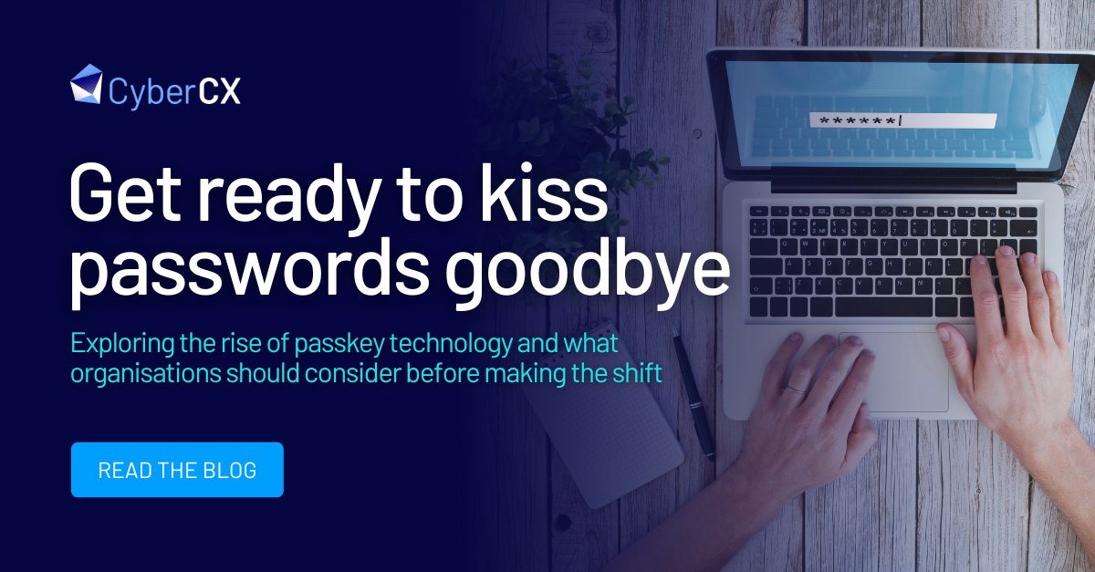 CyberCX (@cybercx) on Twitter photo Many attempts have been made to shift the dial on passwords through technology, training and improved processes, but some fundamental issues persist
<a href="/jlaundry/">Jed Laundry</a> provides a rundown on #passkeys and the questions businesses should consider before migrating: blog.cybercx.com.au/get-ready-to-k… Many attempts have been made to shift the dial on passwords through technology, training and improved processes, but some fundamental issues persist
<a href="/jlaundry/">Jed Laundry</a> provides a rundown on #passkeys and the questions businesses should consider before migrating: blog.cybercx.com.au/get-ready-to-k…
