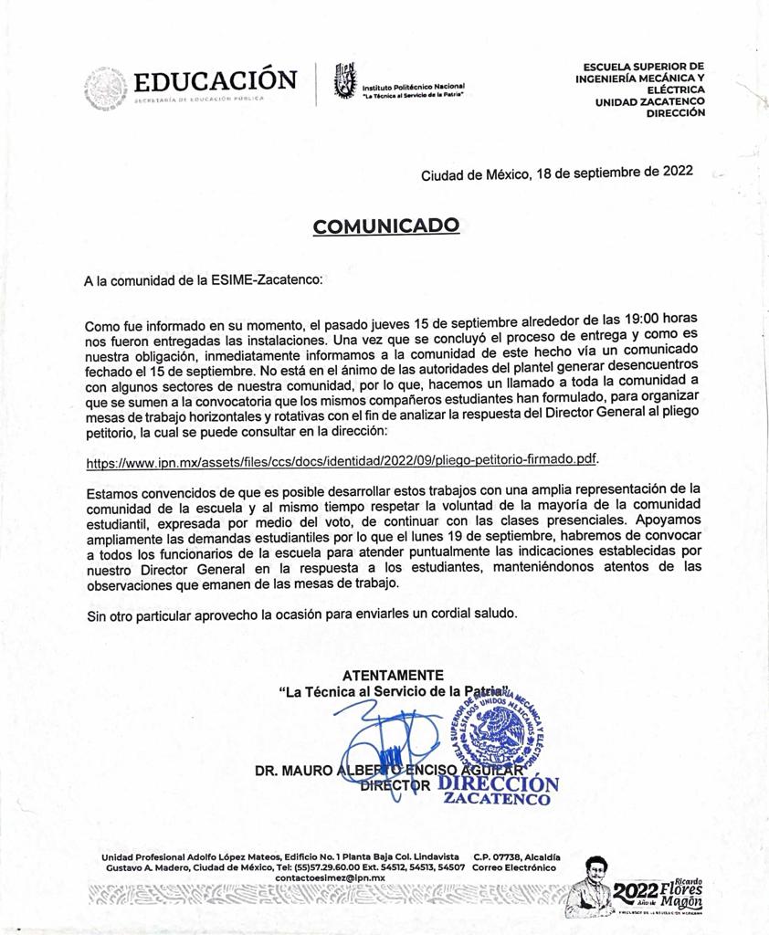ESIMEZ_OFICIAL's tweet photo. #Alumnos #Docentes #Votaciones #IPN #ESIMEZacatenco #Pliegopetitorio
IBS https://t.co/m7lqfyXpFX