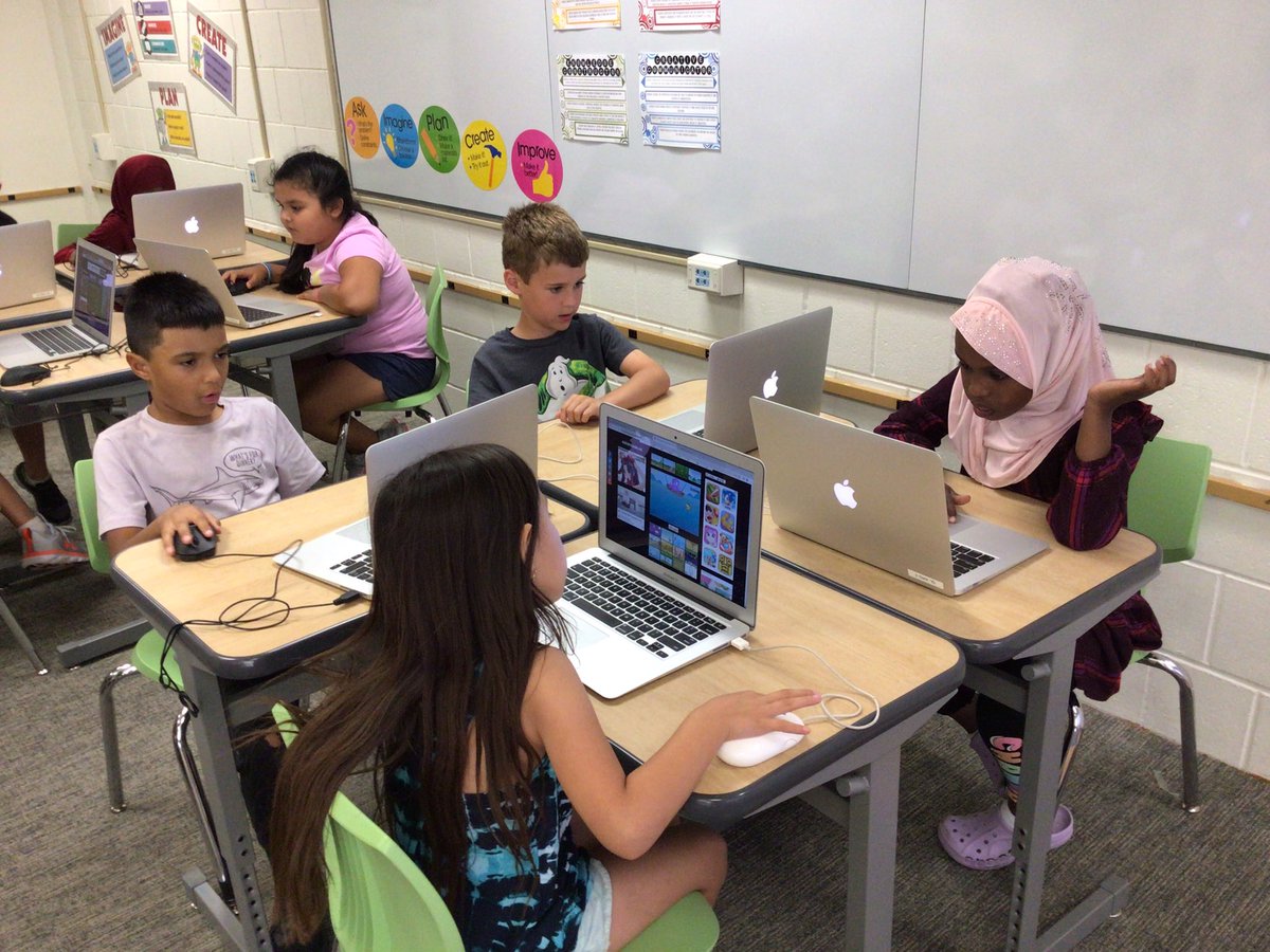 SchmidtTechie's tweet photo. Excited to begin week 3 in Tech class @GreenleafGators. So far, students have learned about #DigitalCitizenship, used new tech tools, &amp; created online (with fun movement breaks in between). Looking forward to upcoming #3Dprinting, coding with #Spheros, &amp; #makerspace challenges! https://t.co/dk6JCLVlaK