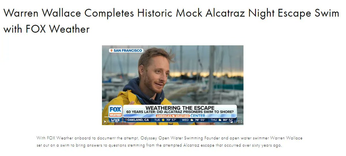 ODYSSEY_swim's tweet photo. Don't forget to read about Warren's Night Escape from Alcatraz with FOX Weather. 

Check it out here on the Odyssey blog: https://t.co/0BwoYfp2Oz 

#alcatrazswim #alcatrazescape #alcatraz #alcatrazisland #escapefromalcatraz #fox #foxweather #bayswim #openwaterswimming #wildswim https://t.co/VK0itzF3Dx