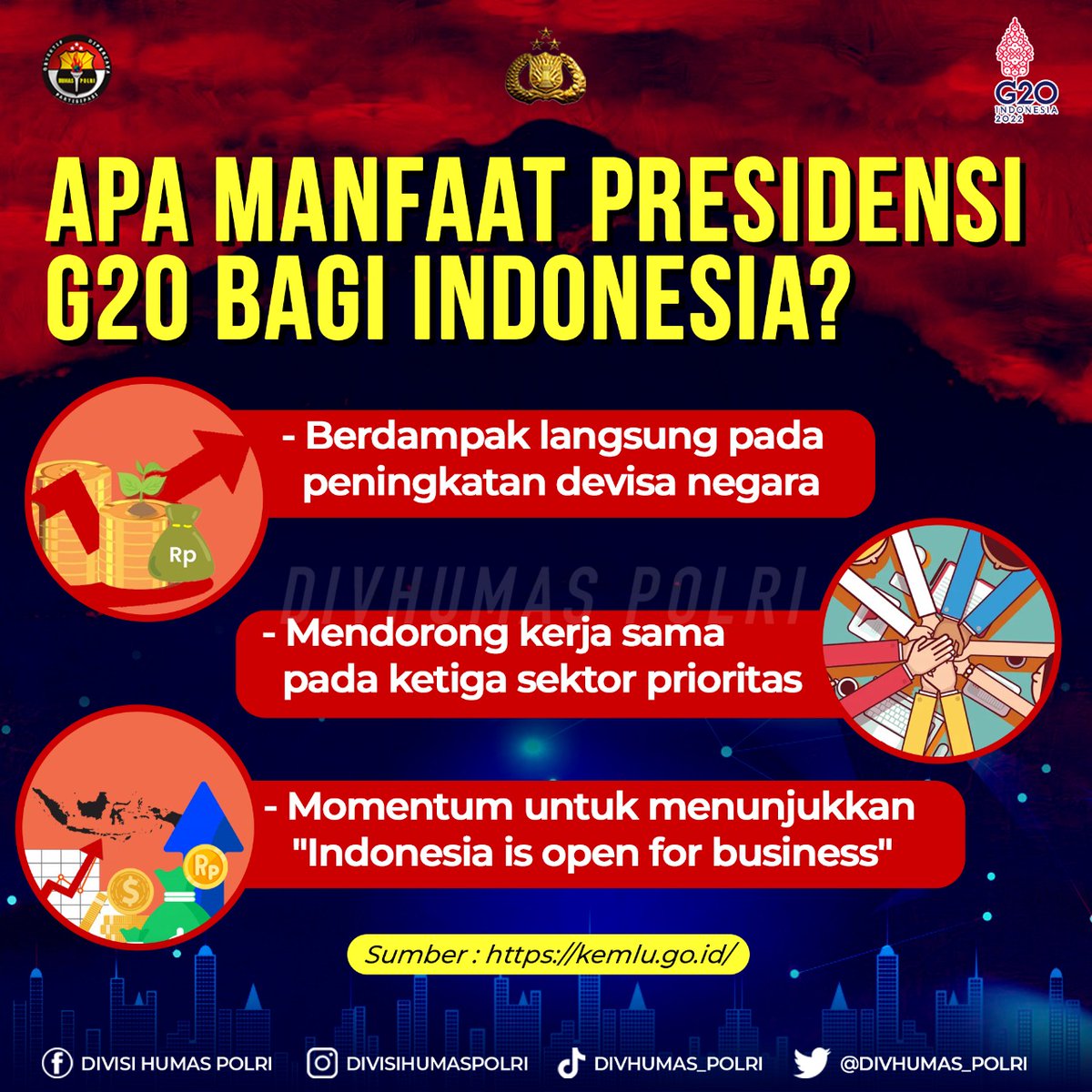 Manfaat presidensi G20 bagi indonesia nih ges
#PenyelanggaranG20
Peningkatan Ekonomi Negara
