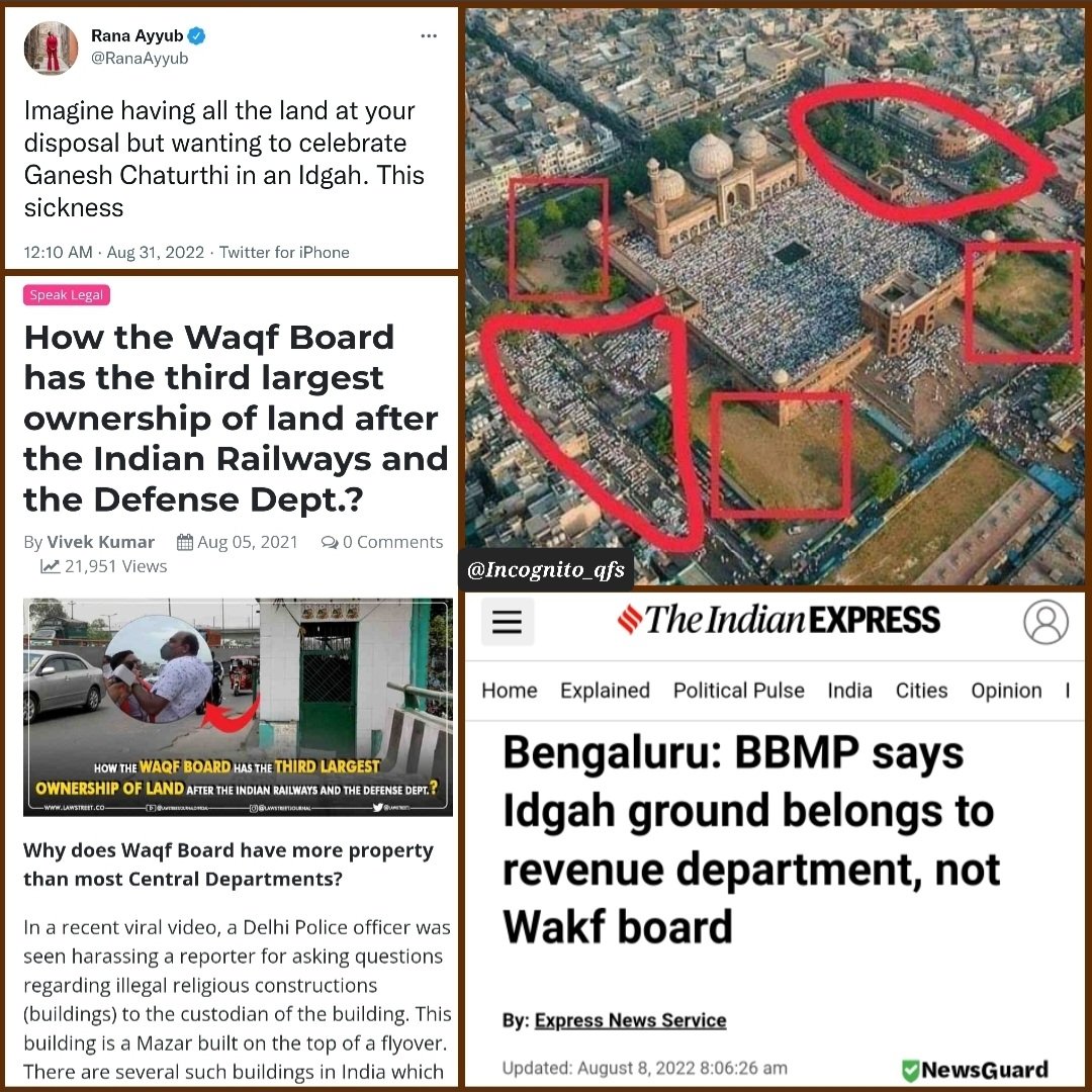 NageshK2025's tweet photo. ▪️Bengaluru Eidgah ground,
▪️Surat Municipal Corp building,
▪️77% of Delhi Land including high court etc..
However, Currently Waqf board has 8 lakh acres of land!

Once a Waqf, always a Waqf!

This is How Waqf Boards have become 3rd biggest land owners in India!

#Remove_Waqf_Act https://t.co/aNjXKE1eRB