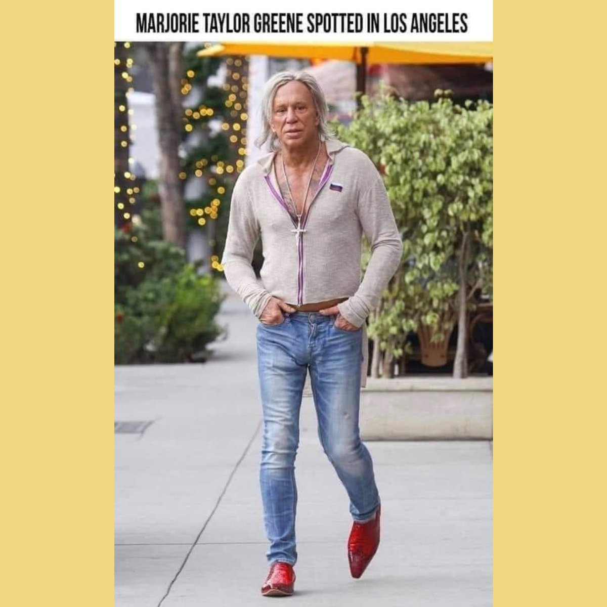 I personally think she’s never looked better! 🙄#MarjorieTaylorGreene #MTG #MarjorieTaylorGreeneIsADisgrace #MarjorieNaziGreene @RepMTG #BetoforGovernor2022 #VoteBlue2022 #MickeyRourke