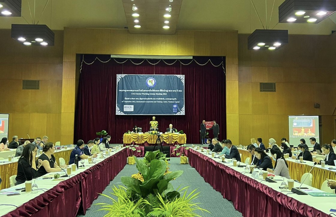 UNDPLaoPDR's tweet photo. Sector Working Group (SWG) meeting 👉 inclusive forum for discussing + exchanging views on implementation of #RTM recommendations➡️meeting on #UXO #Mine Action 2022 took place 🗓 16/9 in Vientiane👉 opp. for stakeholders ➡️share inputs &amp; reflect implemented work during the year. https://t.co/W63DahP6jR