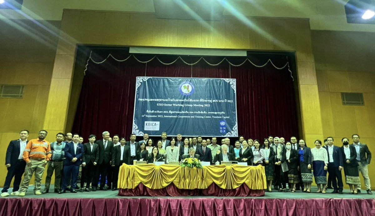 UNDPLaoPDR's tweet photo. Sector Working Group (SWG) meeting 👉 inclusive forum for discussing + exchanging views on implementation of #RTM recommendations➡️meeting on #UXO #Mine Action 2022 took place 🗓 16/9 in Vientiane👉 opp. for stakeholders ➡️share inputs &amp; reflect implemented work during the year. https://t.co/W63DahP6jR