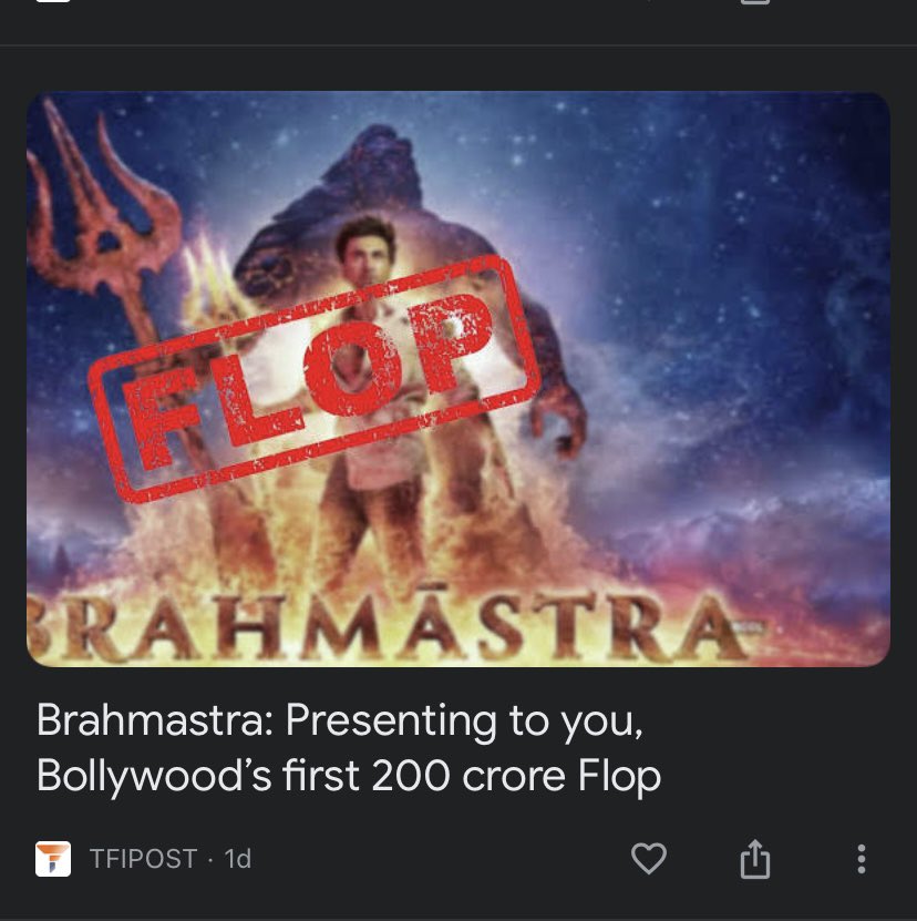 AshokReddiii's tweet photo. #BreakingNews 

1st ever 200cr Flop movie.
As usually That 200cr given by #KaranJohar

#BrahmastraReview #Brahmashtra #RanbirKapoor #AliaBhatt 

#BoycottBollywood #BoycottBramhastra 

Forver @itsSSR 
#JusticeForSushantSinghRajput https://t.co/jRTZbFdBCZ