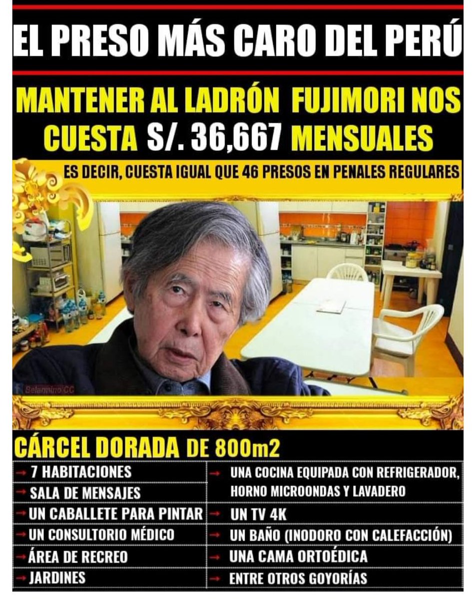 alquimista_r3's tweet photo. @jesusverdeL Si esto te indigna te cuento lo que le pagan al hijo de #Ratalan más de 16 mil soles mensuales, y lo que cuesta tener preso a #FujimoriGenocida ah pero eso no causa indignación a la #PrensaBasura https://t.co/Jf40mBX5EE