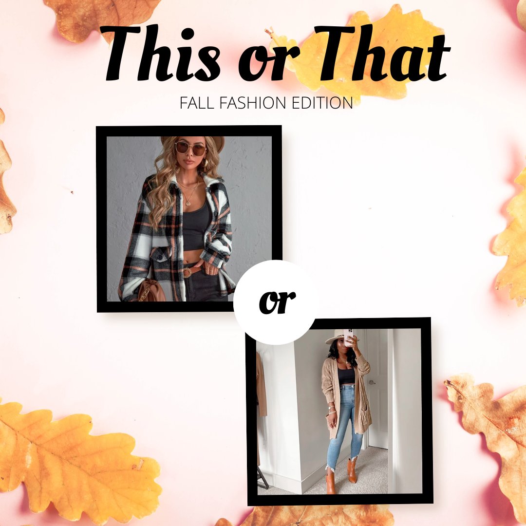 _StyleDistrict's tweet photo. Shacket or Cardigan?? #fallfashion #falltrends https://t.co/qkRYL9BZ60