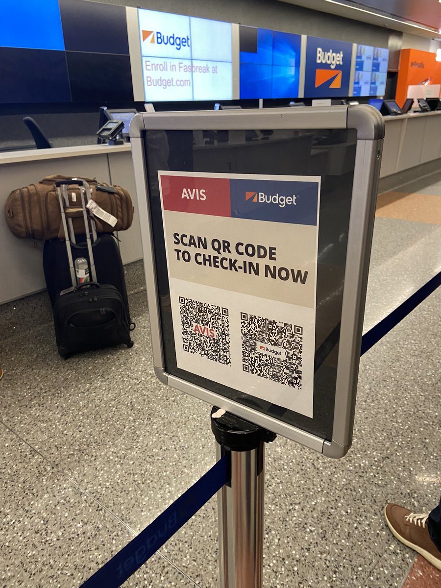 Waiting in an <a href="/Avis/">Avis Car Rental</a> line 25 folks deep 11pm at Boston airport and the rep tells me this QR code is a complete waste of time. Do better Avis. Regretting not booking earlier to get <a href="/enterprisecares/">EnterpriseRentACar</a>