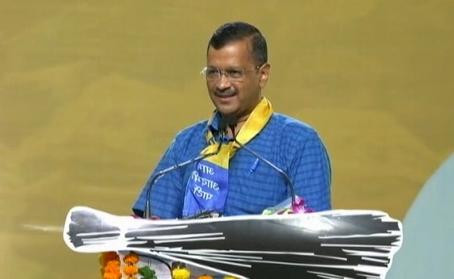 ndtv's tweet photo. AAP Formed With "God's Intervention" To Save Constitution: Arvind Kejriwal https://t.co/IrJ7DDfm8N https://t.co/RntWTQZrHX