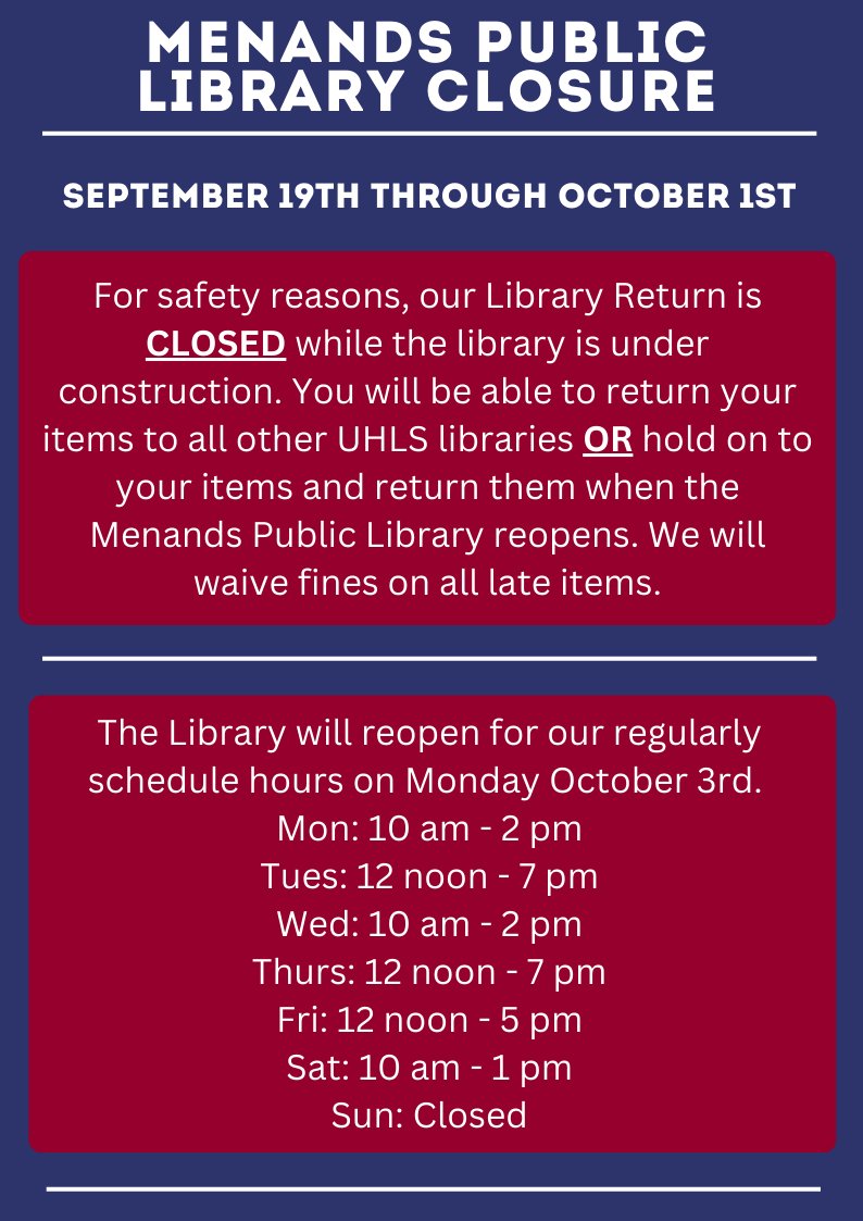 Menands Public Library tweet media