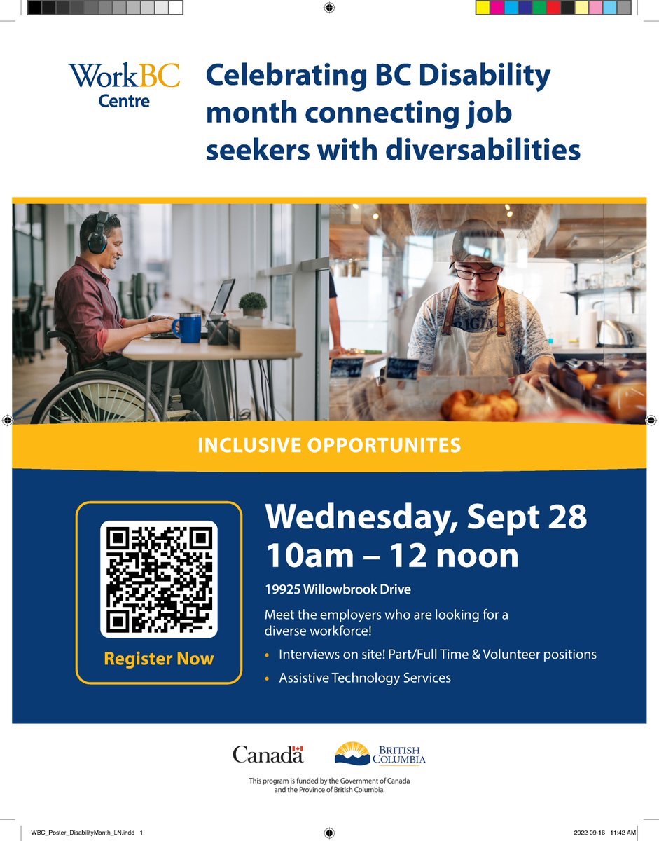 WorkBCAS's tweet photo. Celebrate B.C.’s Disability Employment Month by tweeting about your experience as an inclusive employer!
#WorkBC #disabilityinclusion #BCDEM2022 #BCdisabilityemploymentmonth #inclusiveemployment #inclusiveemployers https://t.co/CpiKwiuKLC