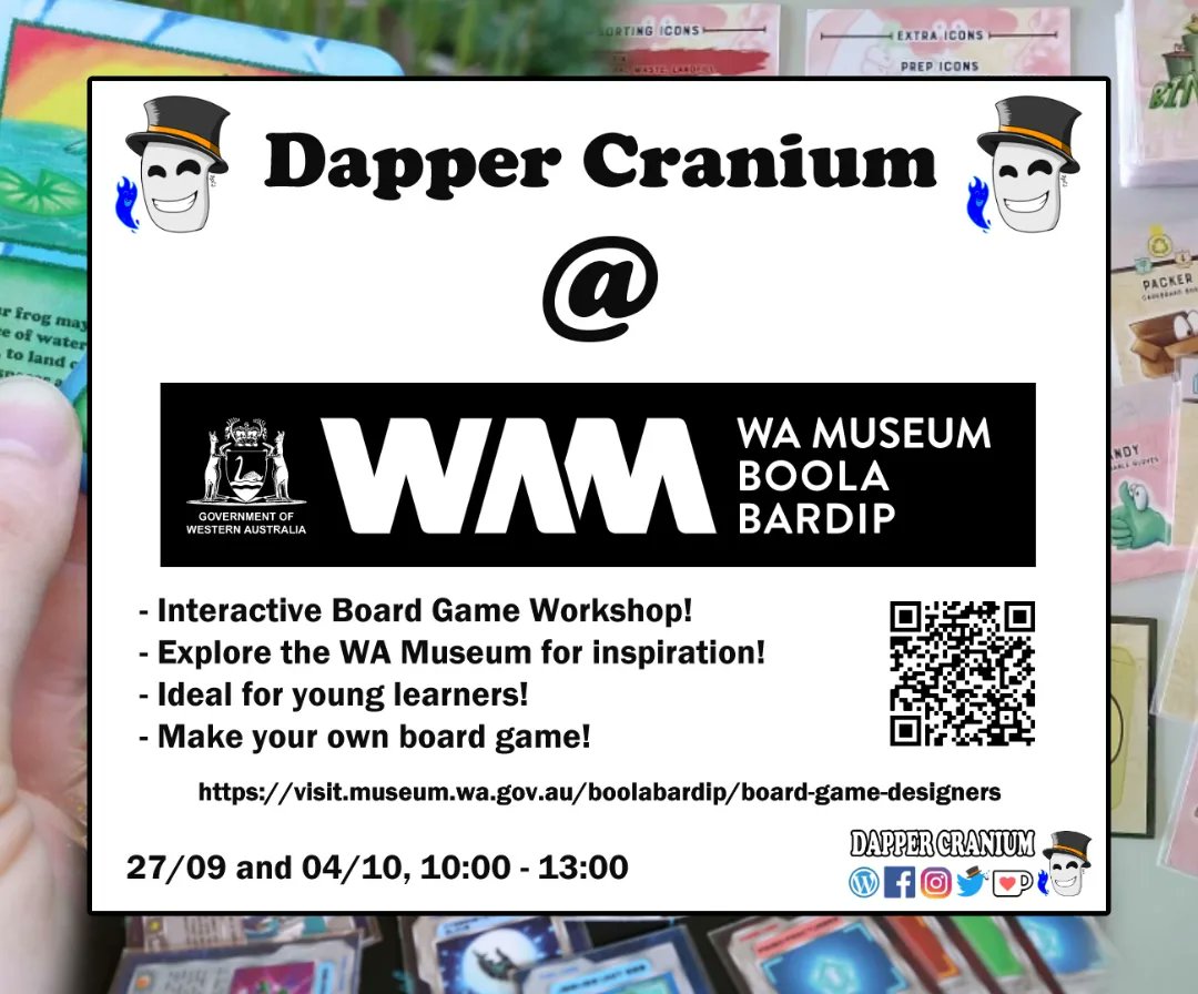 School holiday plans sorted! Join me at the @wamuseum WA Museum Boola Bardip, and discover the journey of game dev... And make your own game! #game #gamedev #education #kids #school #schoolholidays #boardgames #cardgame #tabletop #family #student #indiedev #frodge #binoff