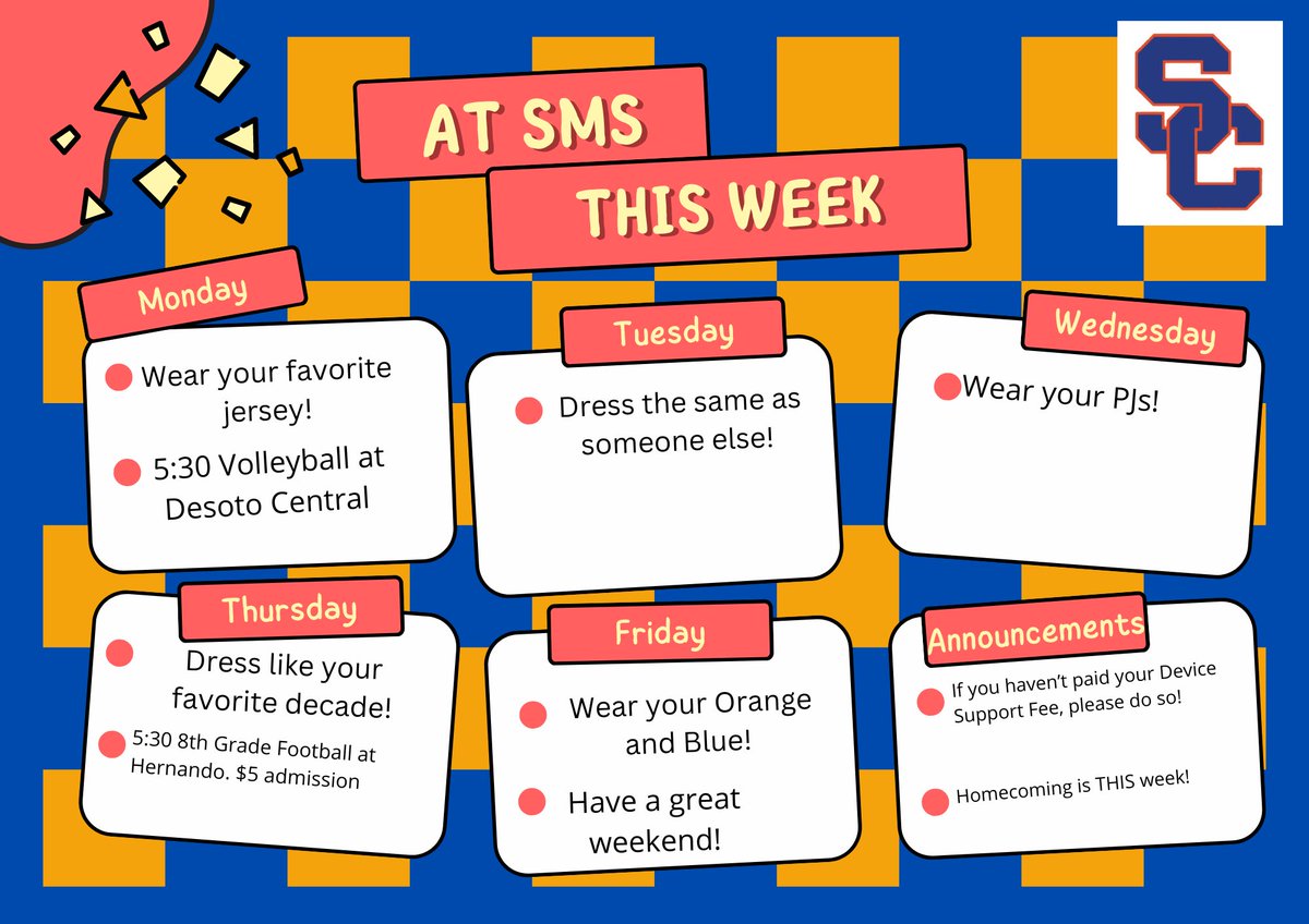 SouthavenMiddle's tweet photo. This week at SMS!
#ChargeTowardExcellence #TeamDCS https://t.co/VpaelYG4eC