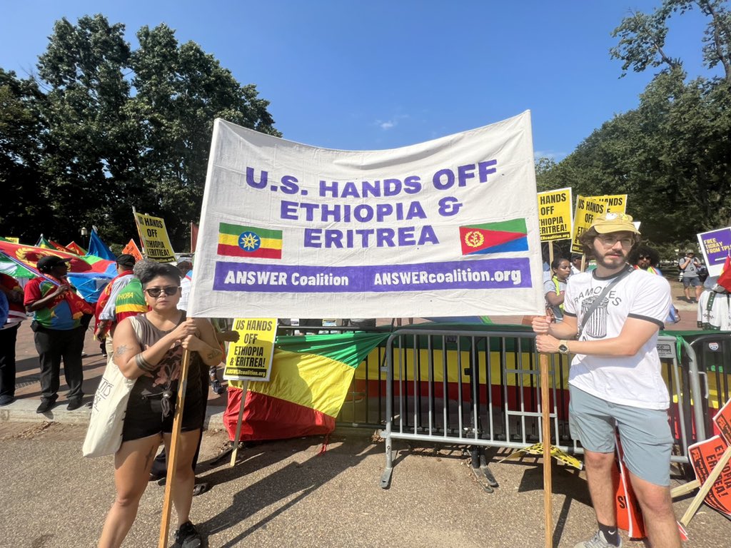 HermelaTV's tweet photo. OUR DEMAND: We call on Biden Administration to demand the surrender &amp; total disarmament of the TPLF terrorist group without reservation. Without US support, TPLF cannot exist. Their time is up! #NoMore @NoMoreHQ #SayNoMore #DisarmTPLF @POTUS @StateDept @SecBlinken @MikeHammerUSA https://t.co/PAaQayN8oE