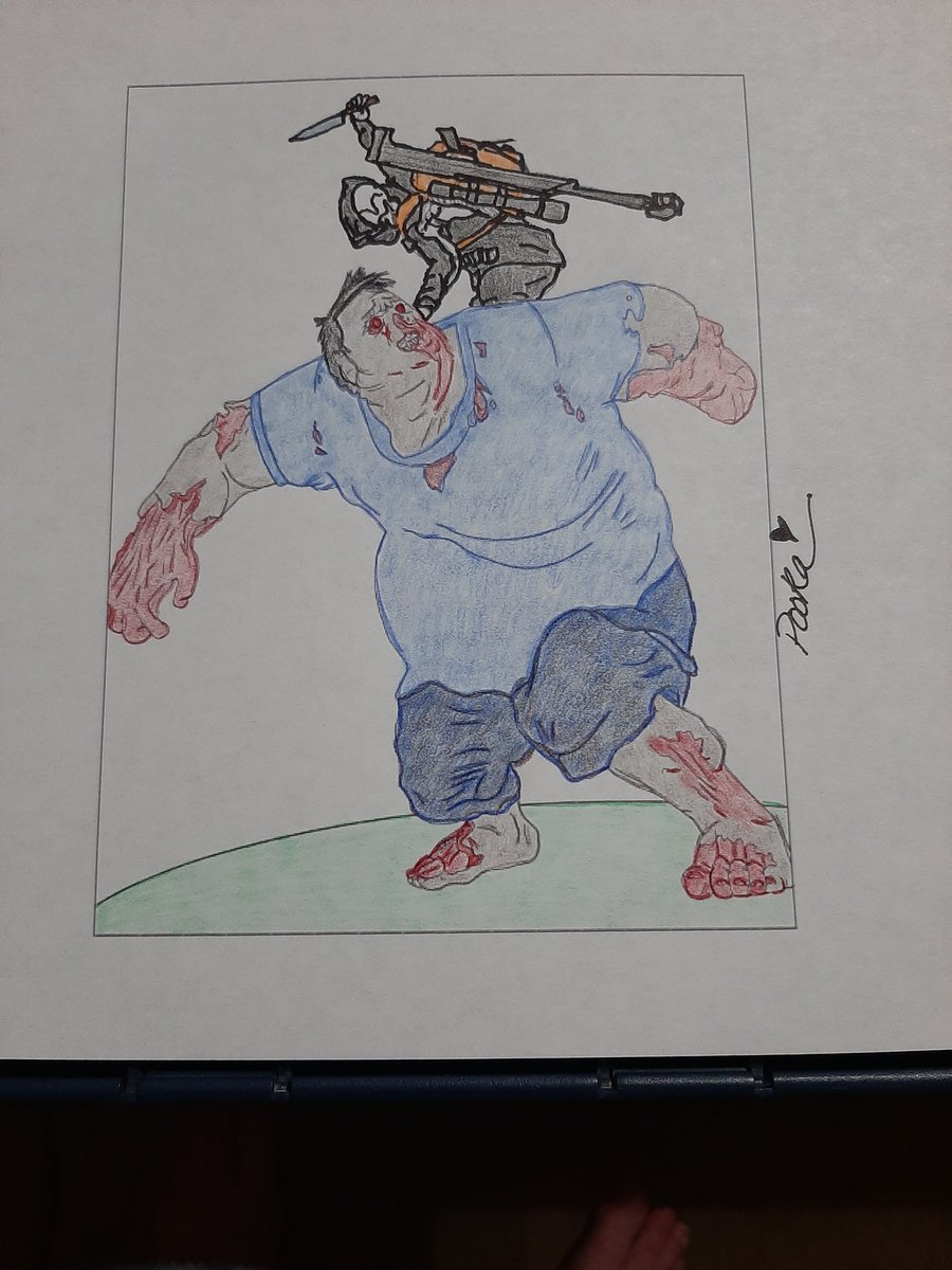 GingerPooka's tweet photo. A juggie in jorts. #colormeundead https://t.co/9EZKmqtik6