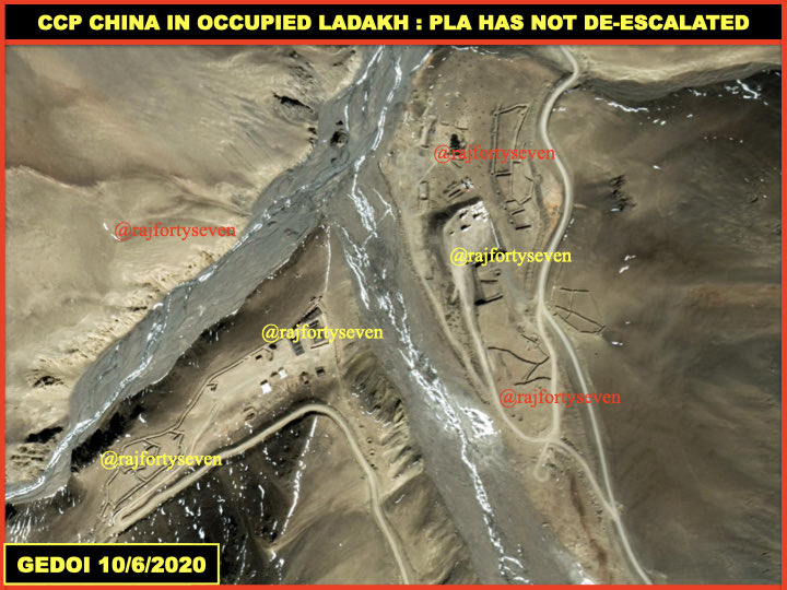 rajfortyseven's tweet photo. #CCP #China’s #PLA in #occupied #EasternLadakh has NOT de-escalated.
#Satellite image of temporary post is 42km from both own #PP15 & #Gogra.
Illegally constructed road 15km beyond #LAC still exists.
Latest images of #PP15 & #Hotsprings show no reduction in forces as 16 Sep 2022. https://t.co/YhkRsZPqDr
