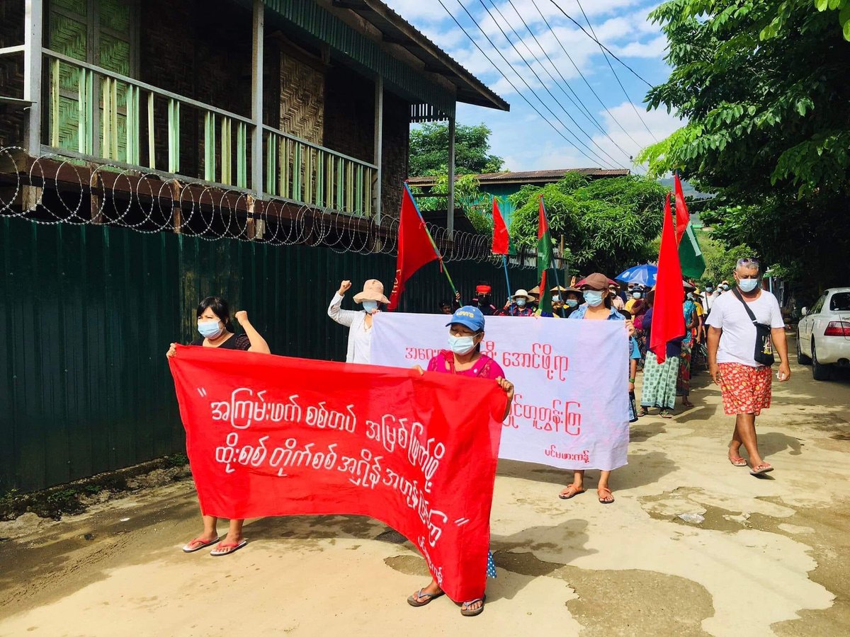 Hpakant Tsp Main Strike marched on streets to protest against the Military Dictatorship as their daily routine.

#2022Sept19Coup 
#SaveMyanmarChildren 
#WhatsHappeningInMyanmar