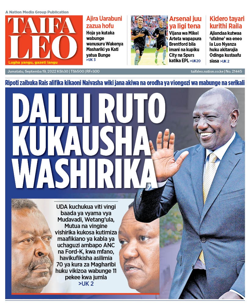 Rude headline on Kenya's Taifa Leo tabloid, reporting Ng'ang'a and