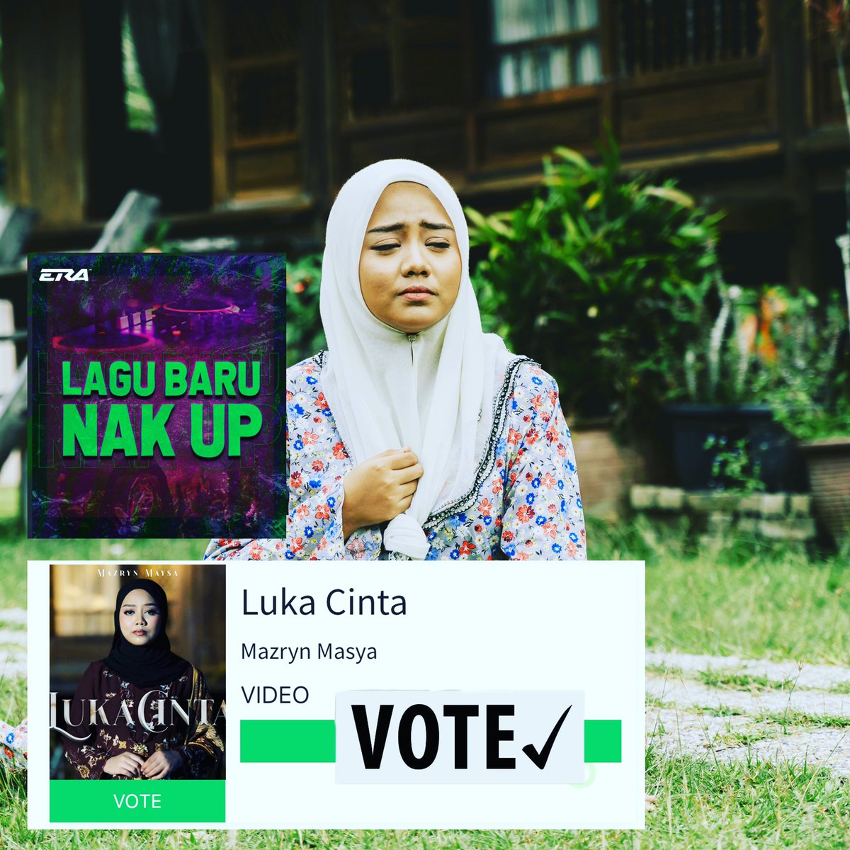 Whiteroomv_'s tweet photo. Dah masuk Carta #LagubarunakupEra @ERAdotje korg undi kt sini k : https://t.co/yf2AiOjcDO @_mazrynmaysa https://t.co/hMoH4DNdsU