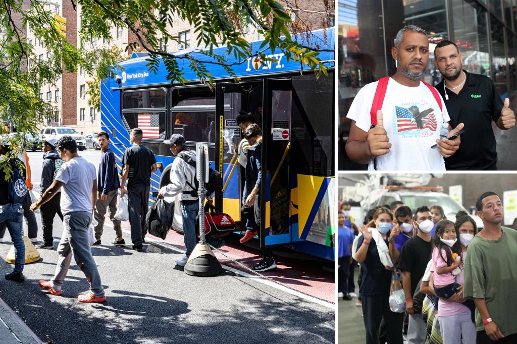 Six buses from Texas bring more migrants to NYC as shelter system reaches tipping point trib.al/CAdO3iw