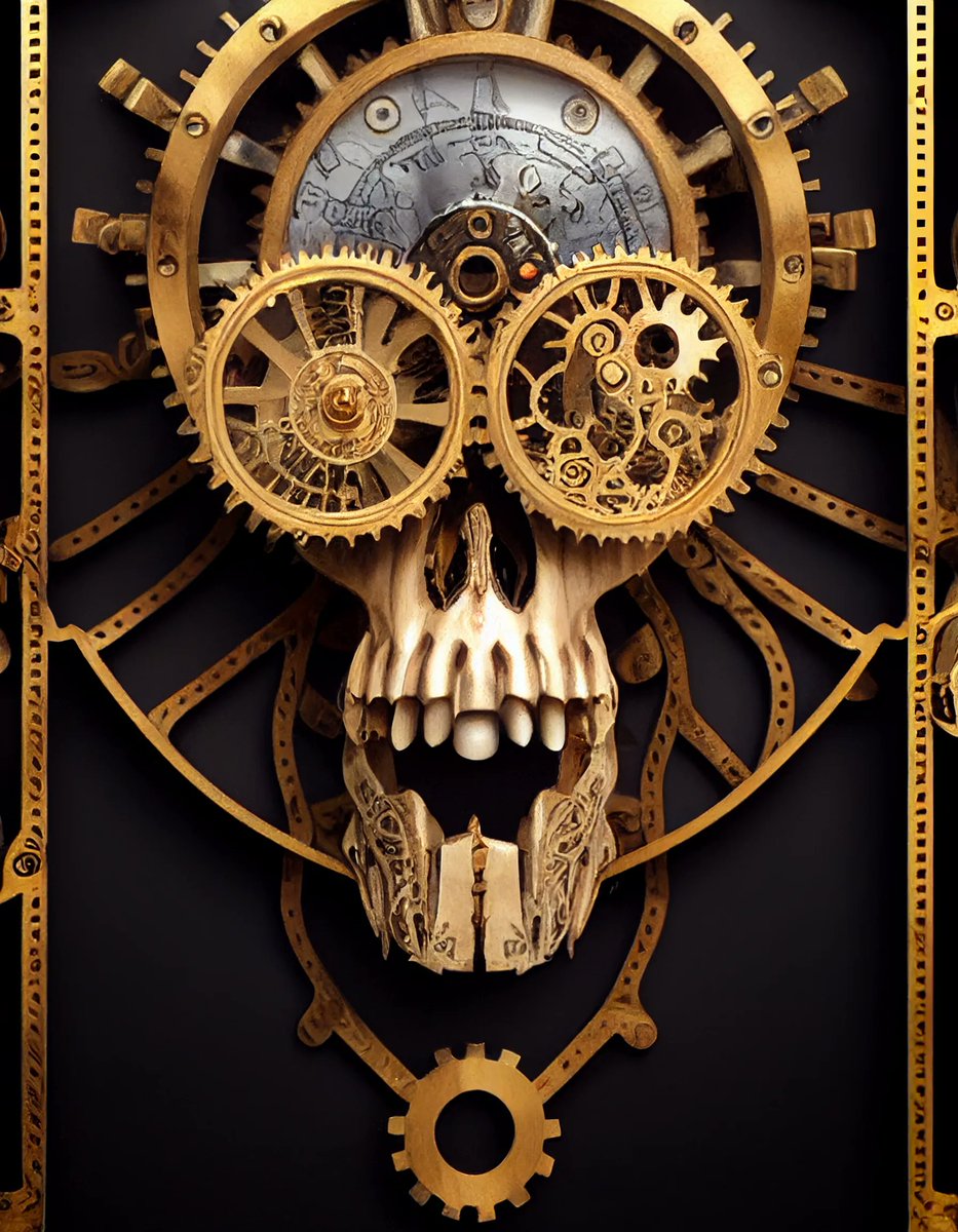 kd__bs's tweet photo. "Gear Head Zoo.1"
#SeptembAIr Day 18 Theme: 💀

- KDVBS

Artwork created with #midjourney, an AI image synthesis tool.

#AIart #aiartcommunity #digitalart #ArtificialIntelligence #scifi #steampunk #clockwork #animalskulls #SeptembAIr2022 https://t.co/mQD7Uxsm4m