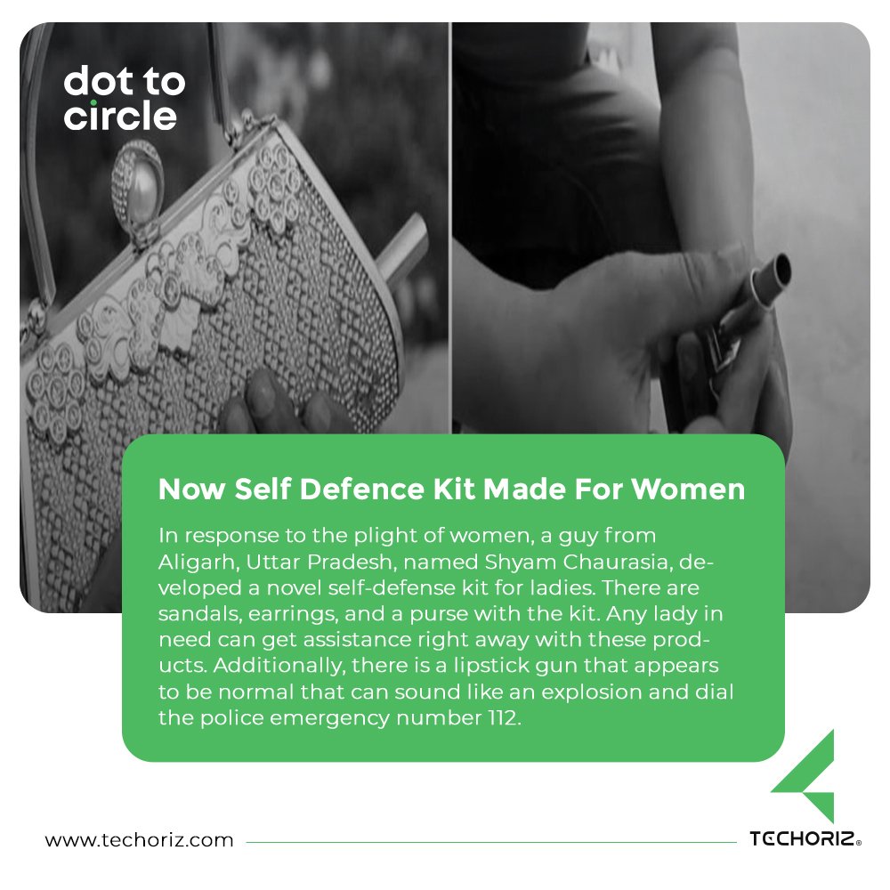DottoCircle1's tweet photo. In response to the plight of women, a guy from Aligarh, Uttar Pradesh, named Shyam Chaurasia, developed a novel self-defense kit for ladies. There are sandals, earrings, and a purse with the kit. Any lady in need can get assistance right away with these products. https://t.co/oqJaHIT02z