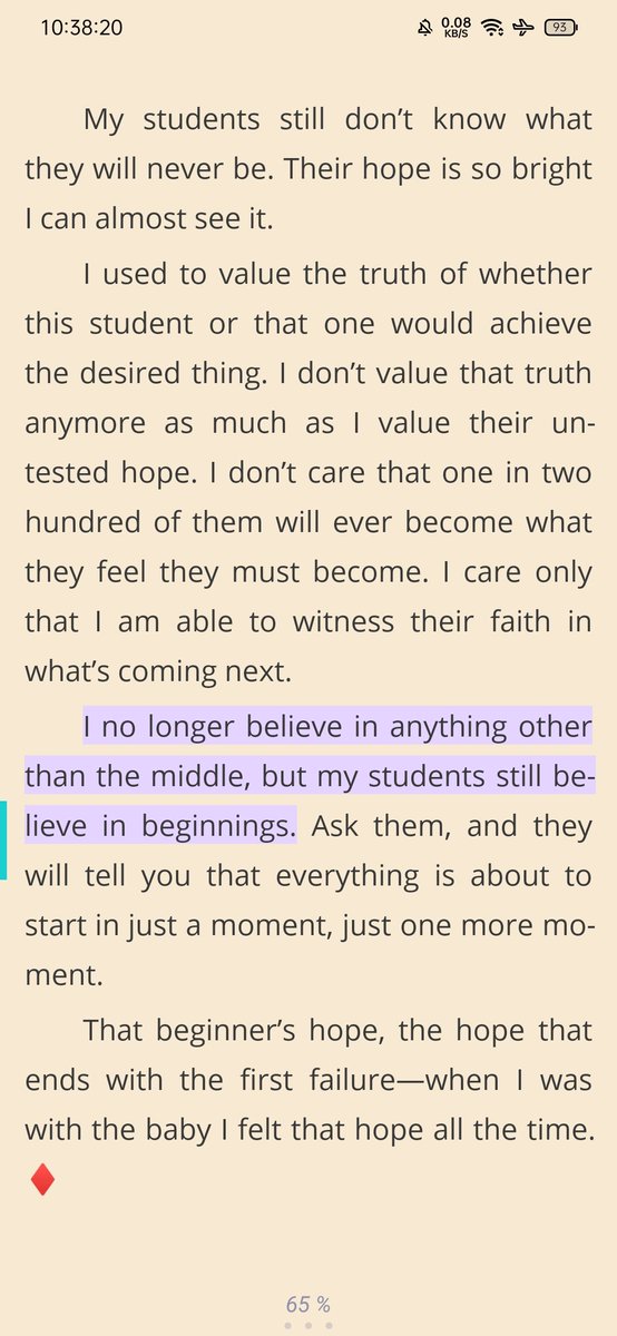 theresiatanzil's tweet photo. parenthood is a reset button on hope
as we go through adulthood we see less & less things through the lens of beginnings. having a child allows us to piggyback on the promise of youth, theirs
I understand this implicitly, but it only clicked now #ongoingness
@SarahManguso https://t.co/ln4XGy9QJV