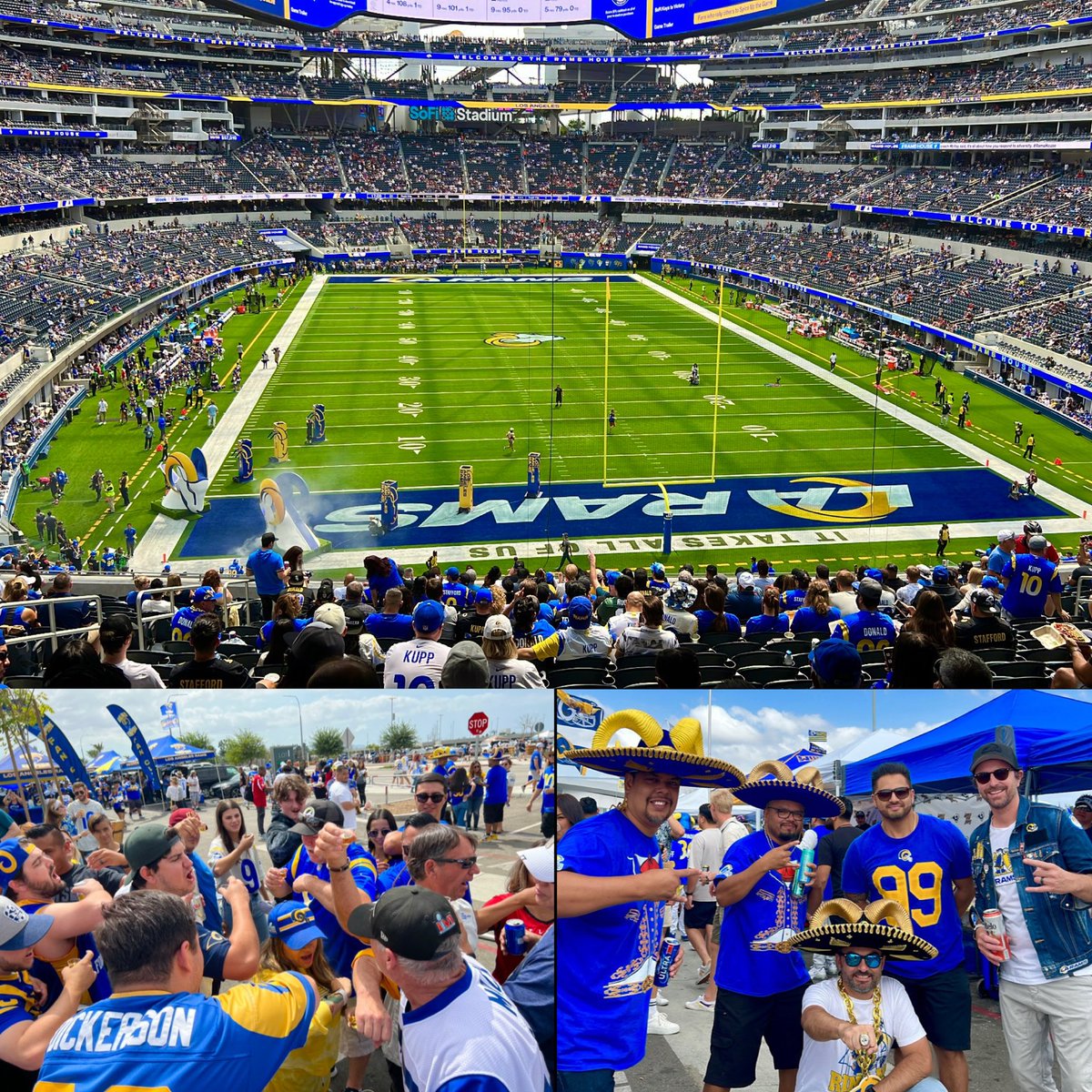 DJFonz66's tweet photo. 🤘🕶📸 31-27 R a m s win today + awesome day for football! A little too close for comfort in the 2nd half. @RamsNFL #RamsVSFalcons #RamsHouse #LARams #Ramily #Ramilia #LosAngelesRams https://t.co/yDfLxCNeLv