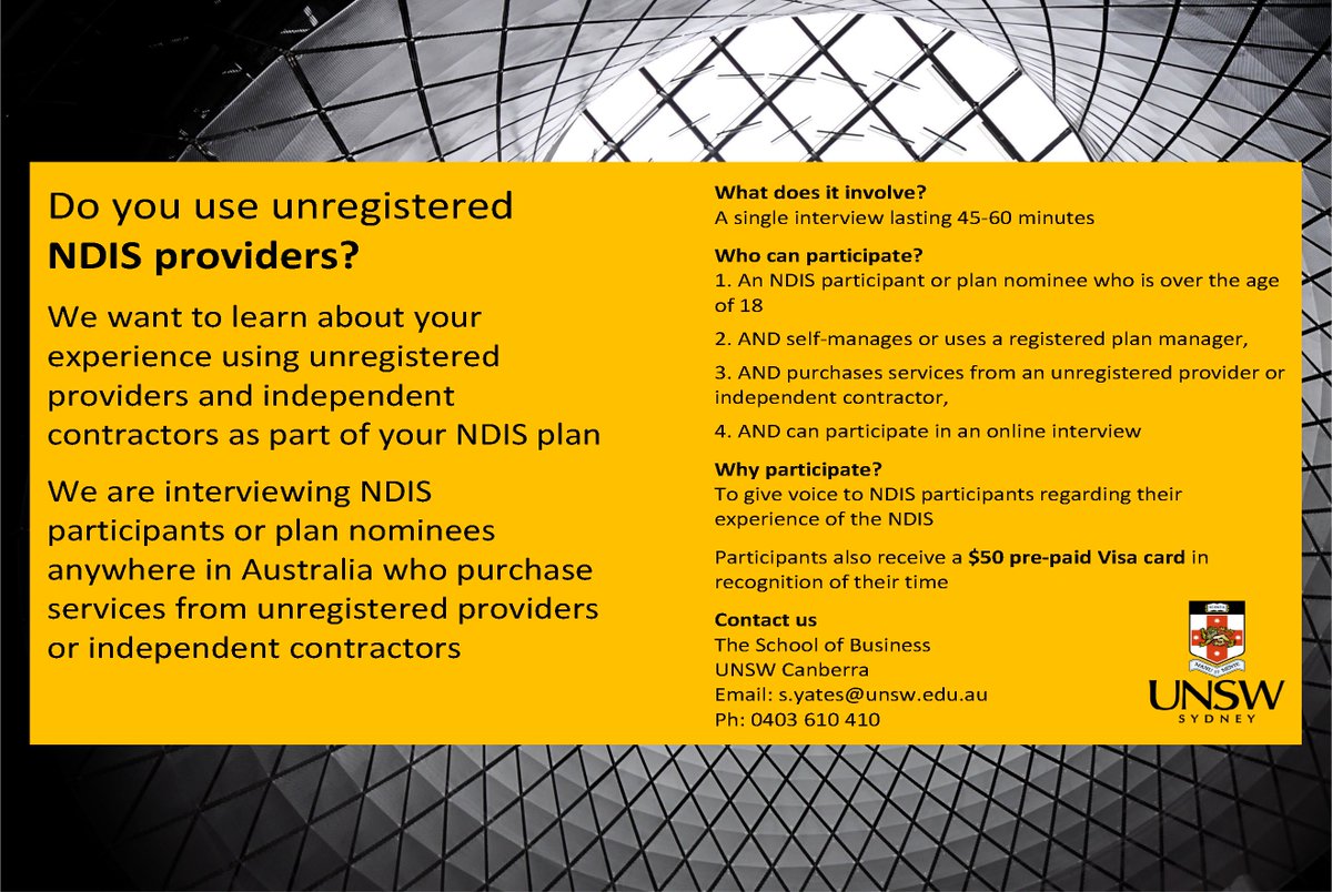Sophie Yates on Twitter "Do you use unregistered providers for your NDIS plan, as either a