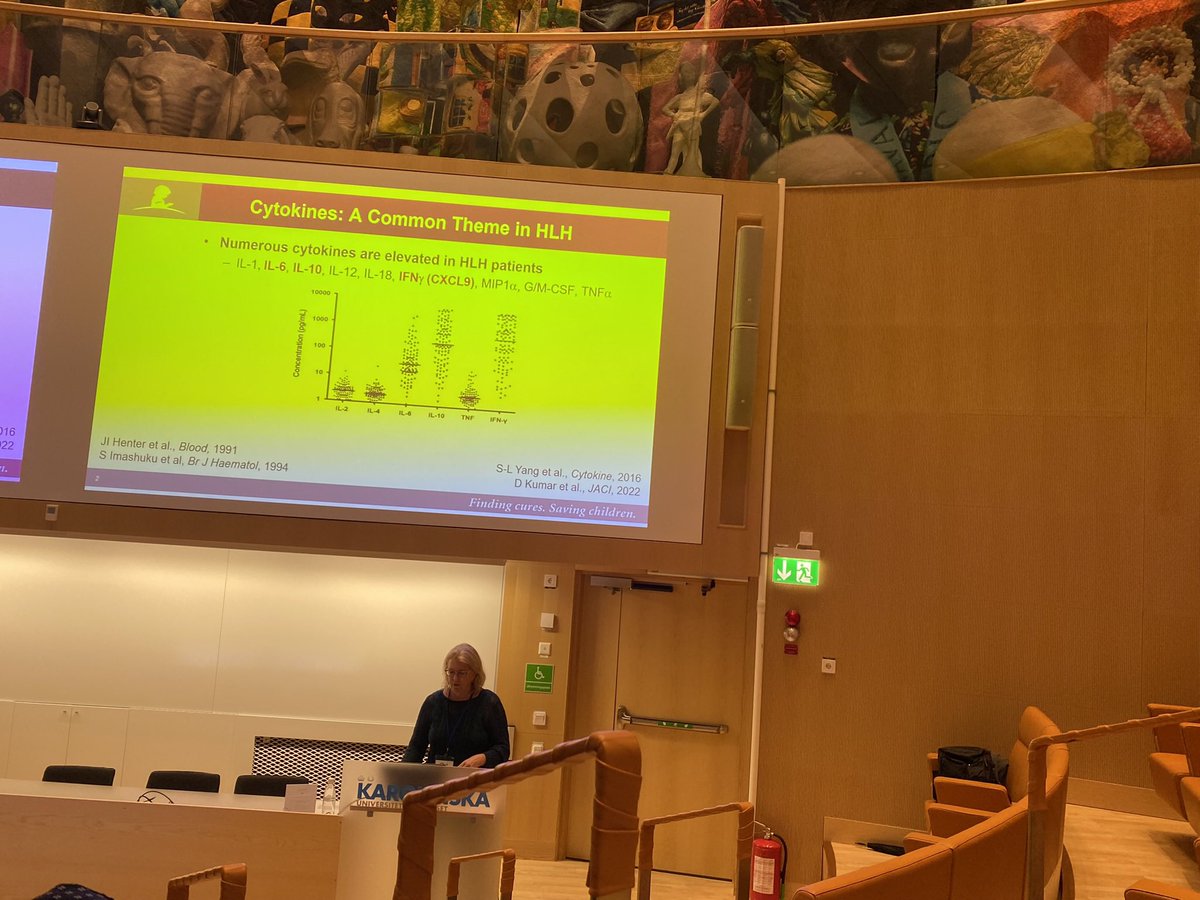 Great presentation by <a href="/KimENicholsLab/">Kim Nichols</a> on the use of JAK inhibitors to treat HLH! #HSMtg2022