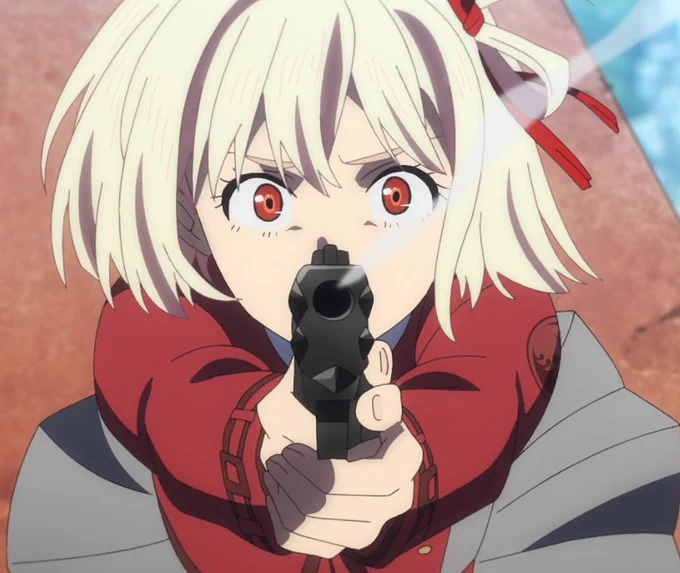 LycoReco SPOILER*she's suffering too y'know- i don't like how people are so insensitive towards Chisato and her situation.I understand Takina on a spiritual level, believe me. But I'm looking at the bigger picture and not hyper focused on the ideal because it's not a happy show 