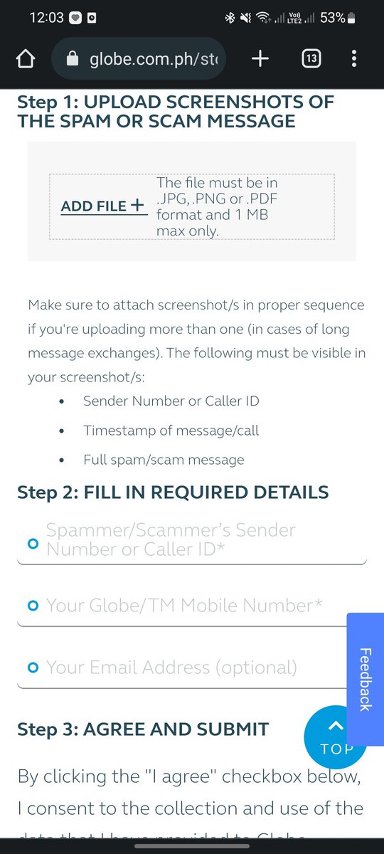 cheymn14's tweet photo. @ChelDiokno Thanks Atty. Chel. Medyo confused lang why we have to indicate scammer's number when it can be seen sa screenshot. I attached 3 screenshots pa so isa lng malalagay na number. They also require to provide our number when reporting scam texts. How safe if we provide our own number? https://t.co/zJHj4t7AAo