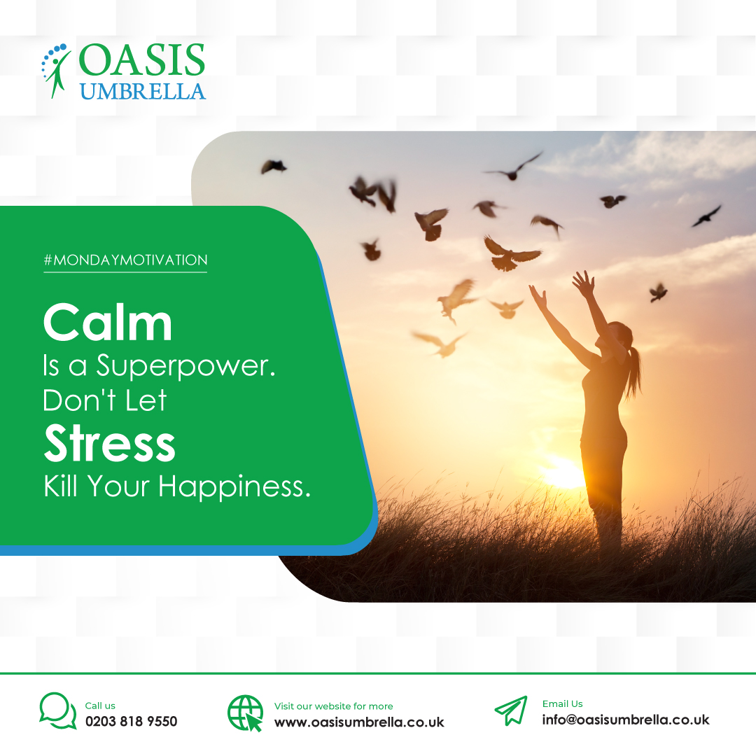 UmbrellaOasis's tweet photo. #MondayMotivation

Calm is a superpower. Don't let stress 
kill your happiness.

For any queries regarding payroll services reach out to Oasis Umbrella on 02038189550 or send us an email at info@oasisumbrella.co.uk
#Mondaymotivation #oasisumbrella #ukpayrollservices https://t.co/wIRGarDIpY