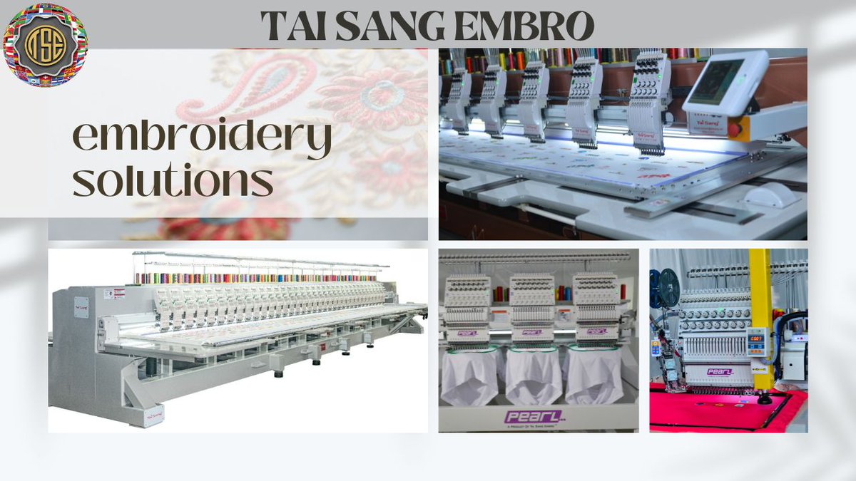 TaisangMKT's tweet photo. Tai Sang Embro | Embroidery Solutions
Muti-heads or tubulars, cap, tshirt or fashion fabrics, capoidery or sequin / cording embroidery, for all we have solutions for you.
https://t.co/H0w3rmhOab
#taisang #embroidey #solutions #heads #needles #pearl #tubular #cap #tshirt https://t.co/Lm0wKD3Q4q