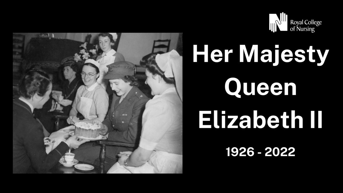 Today we mourn the loss of HM The Queen, our Royal Patron for over 65 years. RCN President Dr Denise Chaffer is representing our members at Westminster Abbey, and we are so proud of the nursing staff involved in today's funeral.