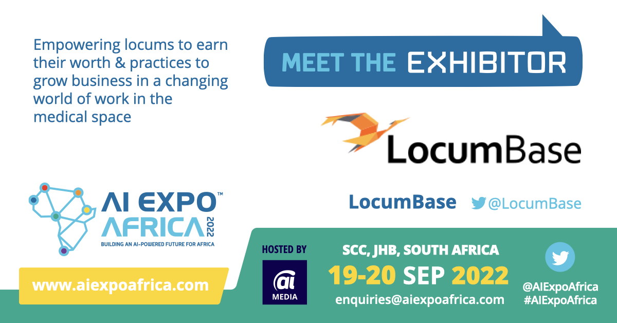 LocumfinDR's tweet photo. We are at the AI Expo Africa 2022 today &amp; tomorrow!🚀 Come and visit our space for a quick chat.
Get your tickets here https://t.co/mDk20KsLkg 💻

#AIExpoAfrica #LocumRevolution #HealthcareTech #LocumLife https://t.co/Sfe3gYJSoY